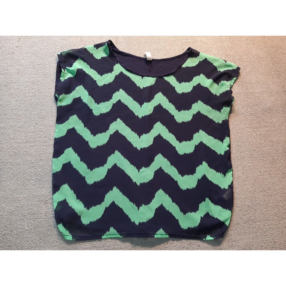 Women's Bella D Top Large L Blue Short Sleeve Vintage